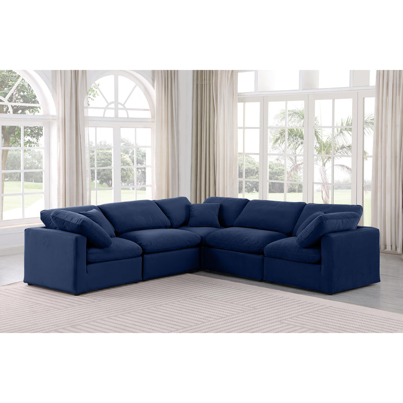 Meridian Indulge Navy Velvet Modular Sectional IMAGE 2