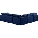 Meridian Indulge Navy Velvet Modular Sectional IMAGE 3