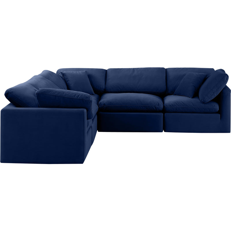 Meridian Indulge Navy Velvet Modular Sectional IMAGE 4