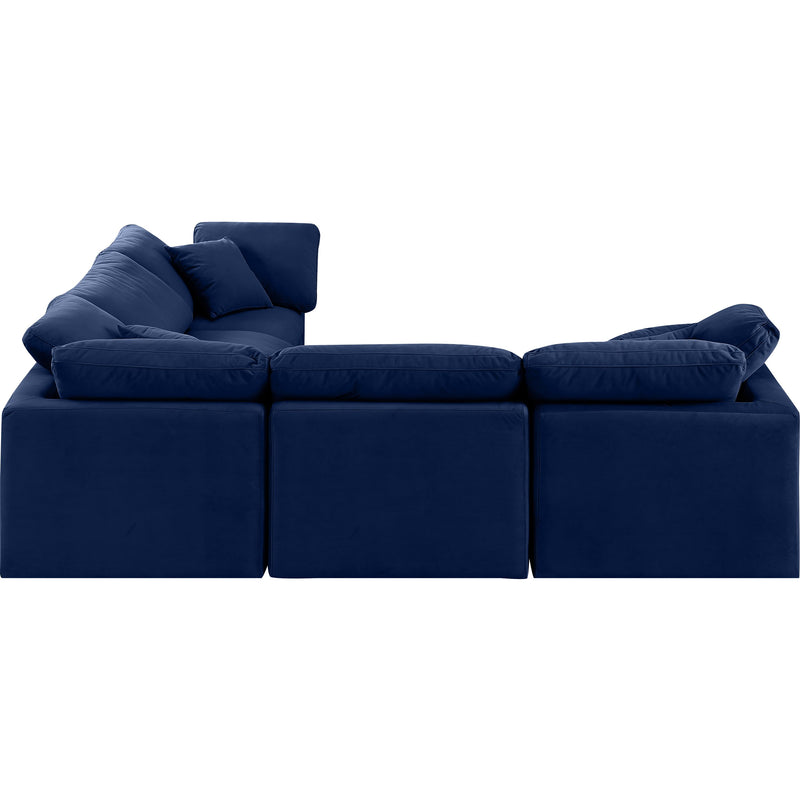 Meridian Indulge Navy Velvet Modular Sectional IMAGE 5