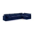 Meridian Indulge Navy Velvet Modular Sectional IMAGE 1