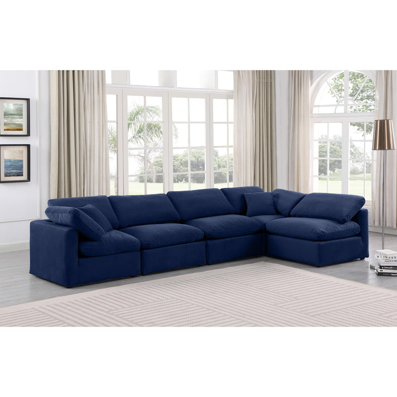 Meridian Indulge Navy Velvet Modular Sectional IMAGE 2