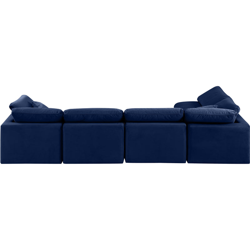 Meridian Indulge Navy Velvet Modular Sectional IMAGE 3