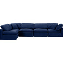 Meridian Indulge Navy Velvet Modular Sectional IMAGE 4