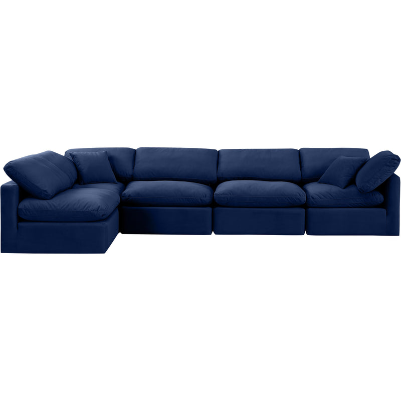 Meridian Indulge Navy Velvet Modular Sectional IMAGE 4