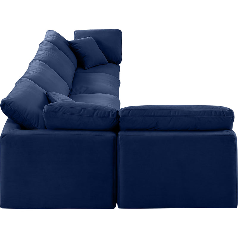 Meridian Indulge Navy Velvet Modular Sectional IMAGE 5