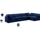 Meridian Indulge Navy Velvet Modular Sectional IMAGE 9