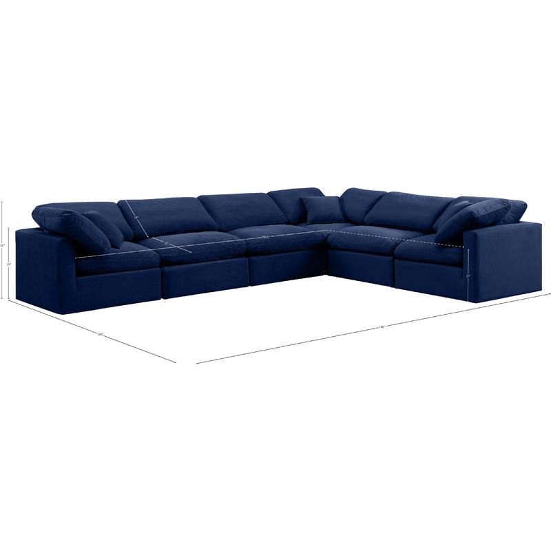 Meridian Indulge Navy Velvet Modular Sectional IMAGE 10