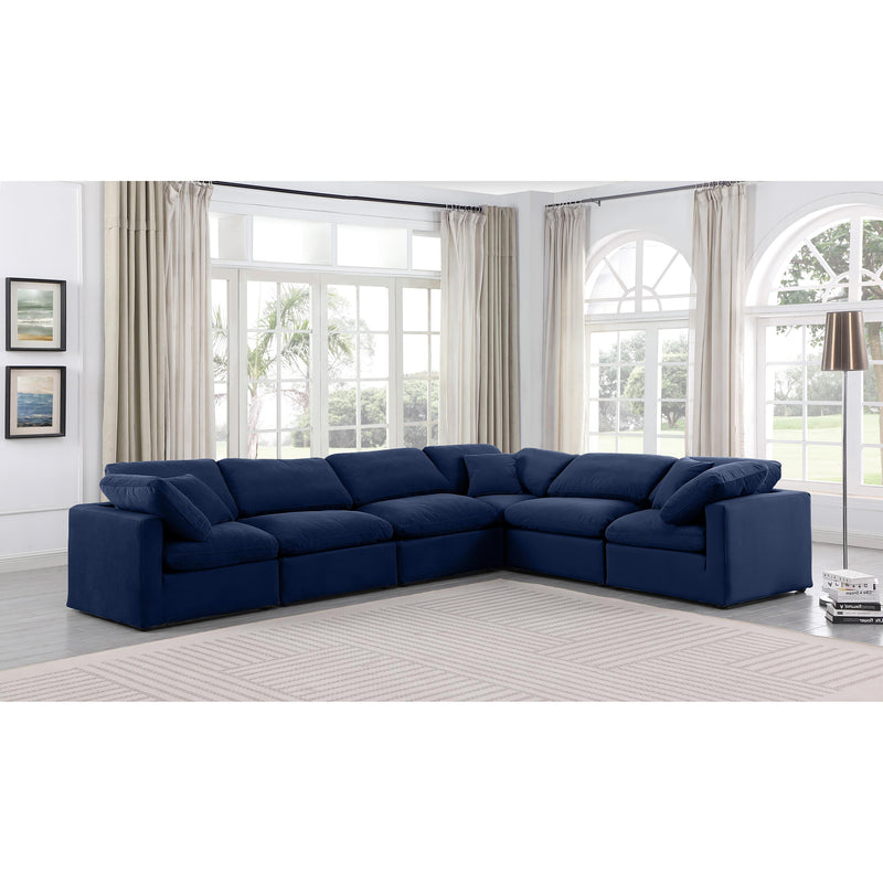 Meridian Indulge Navy Velvet Modular Sectional IMAGE 2