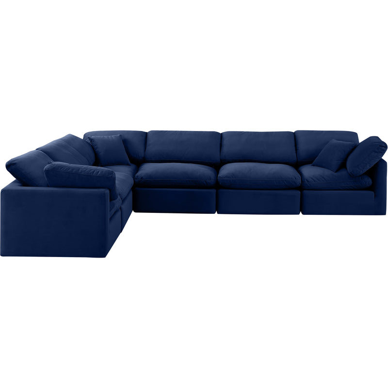 Meridian Indulge Navy Velvet Modular Sectional IMAGE 4