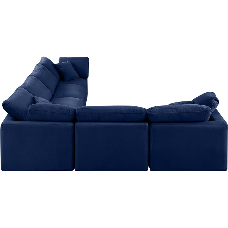 Meridian Indulge Navy Velvet Modular Sectional IMAGE 5