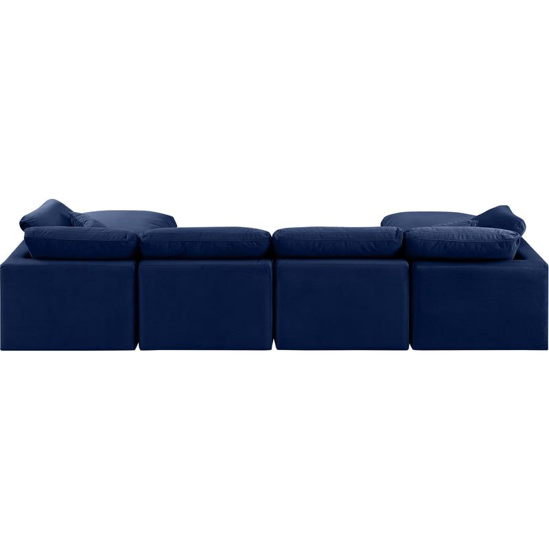 Meridian Indulge Navy Velvet Modular Sectional IMAGE 3