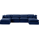 Meridian Indulge Navy Velvet Modular Sectional IMAGE 4