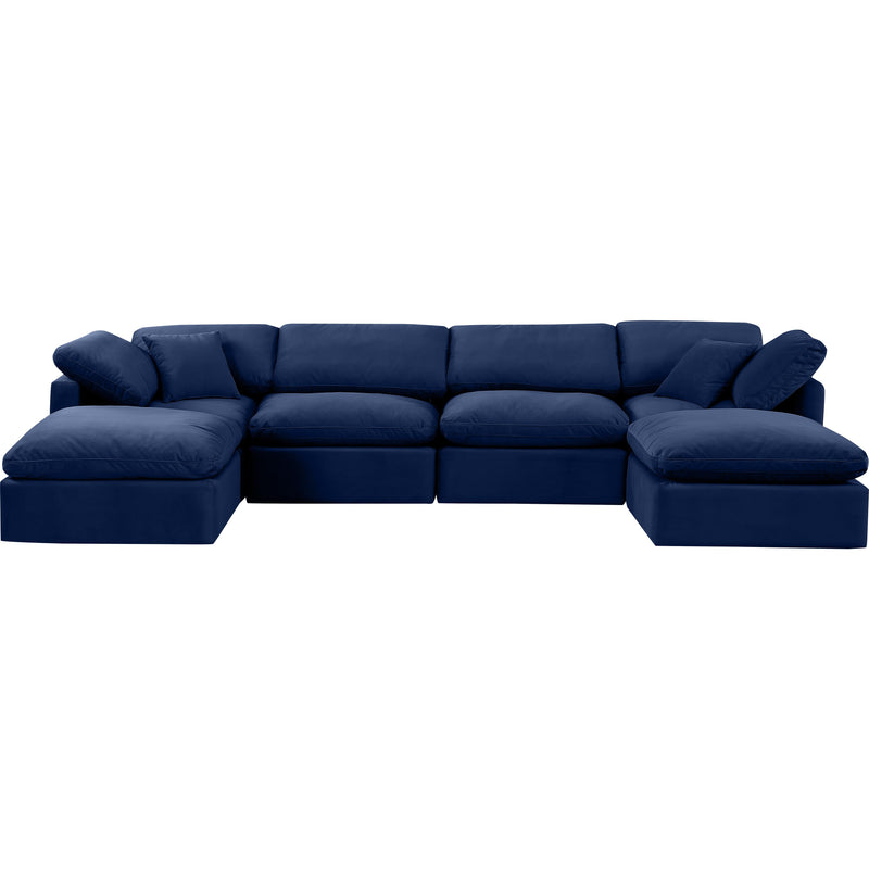 Meridian Indulge Navy Velvet Modular Sectional IMAGE 4