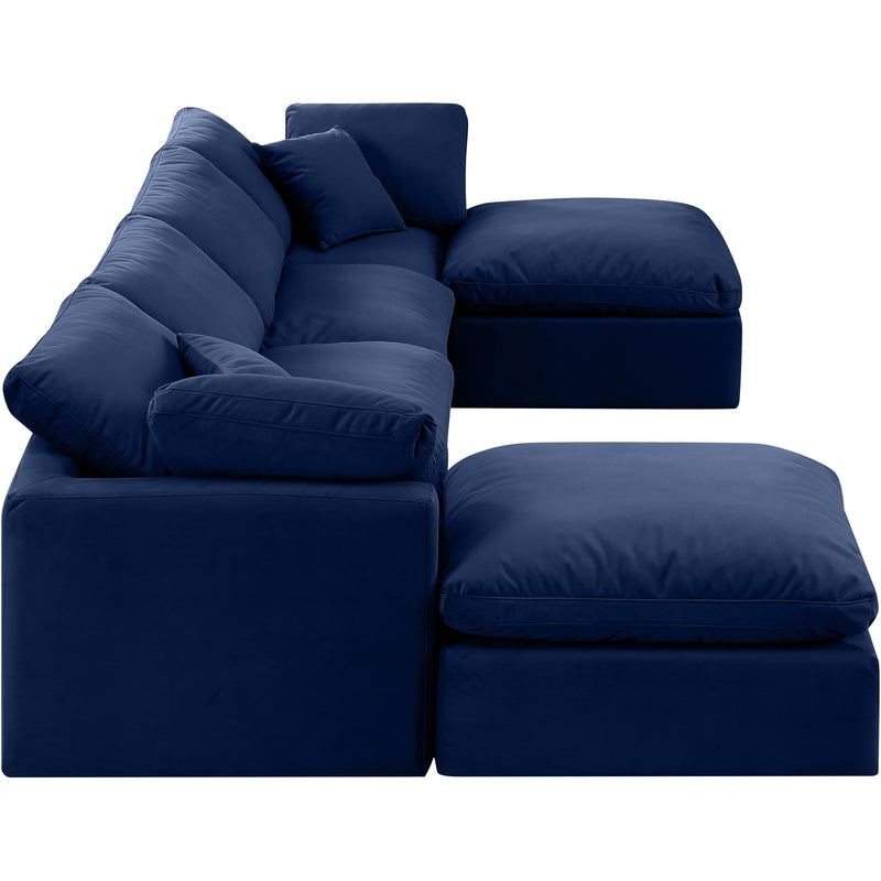Meridian Indulge Navy Velvet Modular Sectional IMAGE 5