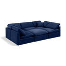 Meridian Indulge Navy Velvet Modular Sectional IMAGE 1