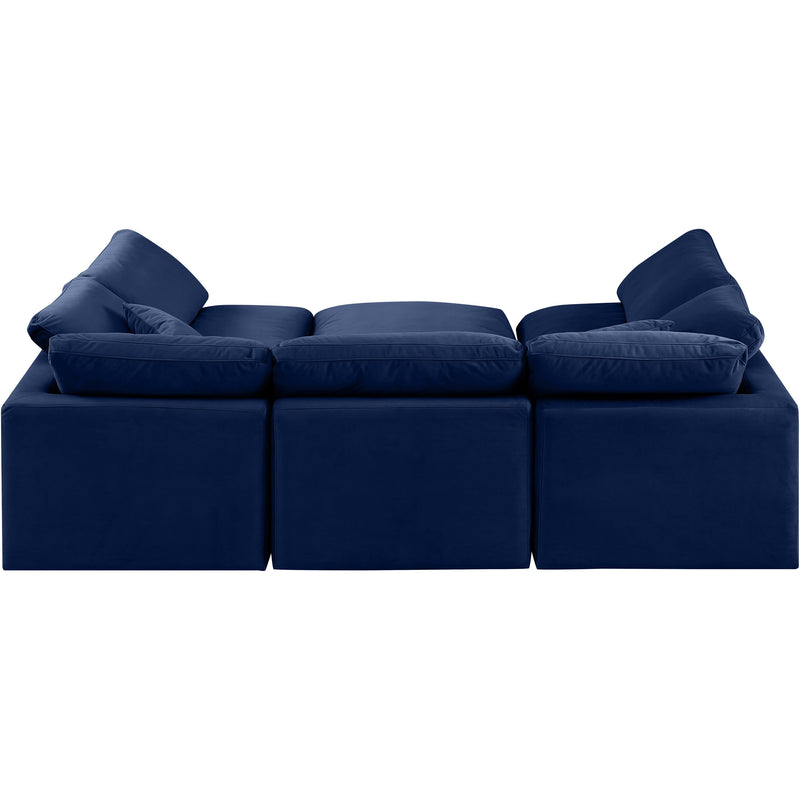Meridian Indulge Navy Velvet Modular Sectional IMAGE 3