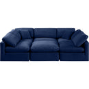 Meridian Indulge Navy Velvet Modular Sectional IMAGE 4