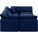Meridian Indulge Navy Velvet Modular Sectional IMAGE 5