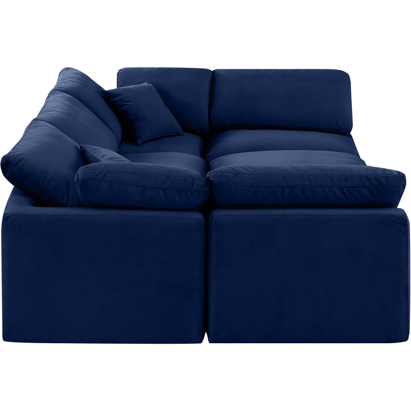 Meridian Indulge Navy Velvet Modular Sectional IMAGE 5