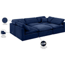 Meridian Indulge Navy Velvet Modular Sectional IMAGE 8