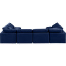 Meridian Indulge Navy Velvet Modular Sectional IMAGE 3