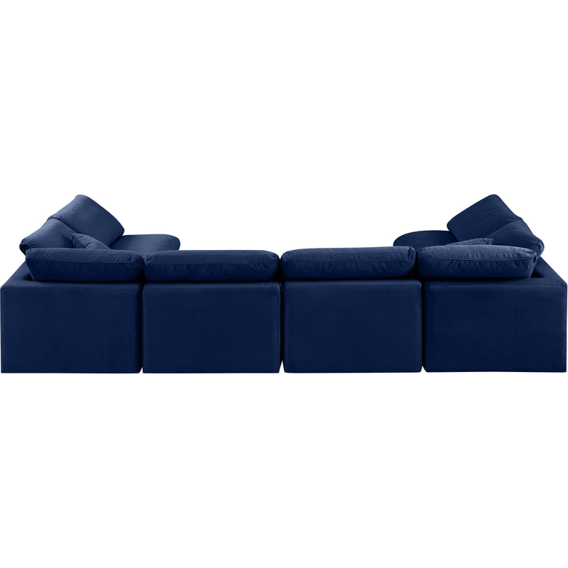 Meridian Indulge Navy Velvet Modular Sectional IMAGE 3