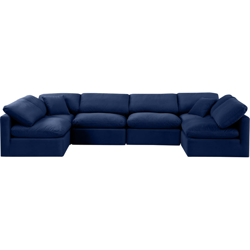 Meridian Indulge Navy Velvet Modular Sectional IMAGE 4