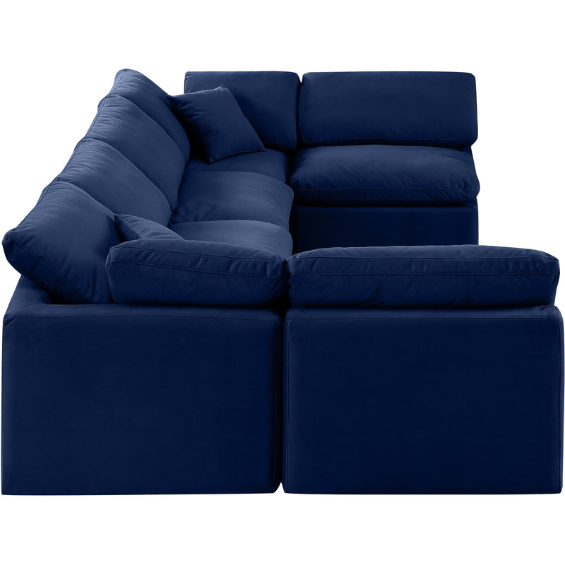 Meridian Indulge Navy Velvet Modular Sectional IMAGE 5