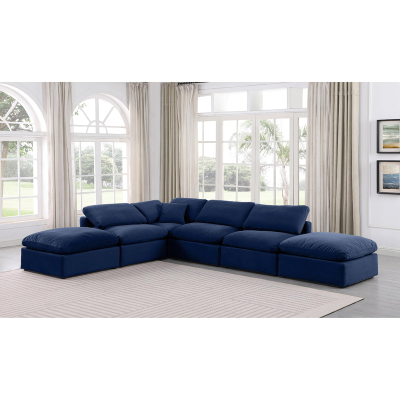 Meridian Indulge Navy Velvet Modular Sectional IMAGE 2