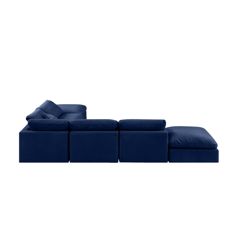 Meridian Indulge Navy Velvet Modular Sectional IMAGE 3