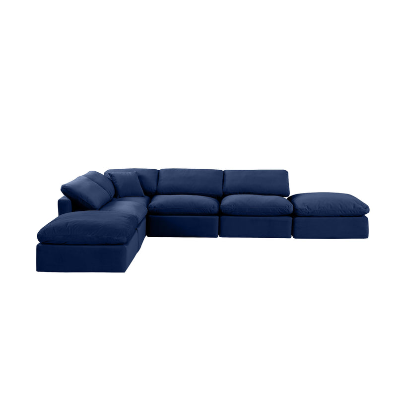 Meridian Indulge Navy Velvet Modular Sectional IMAGE 4