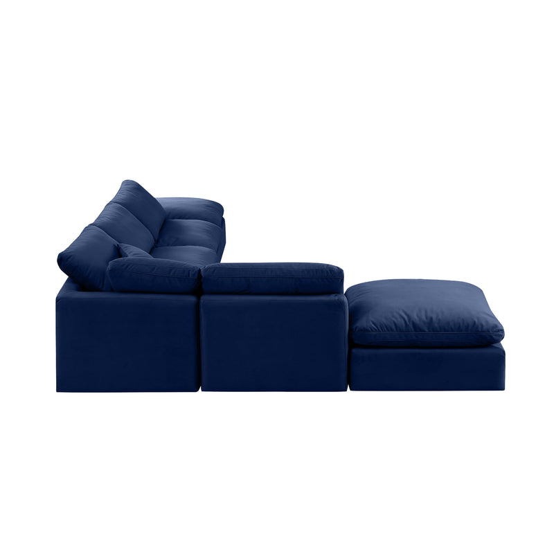 Meridian Indulge Navy Velvet Modular Sectional IMAGE 5