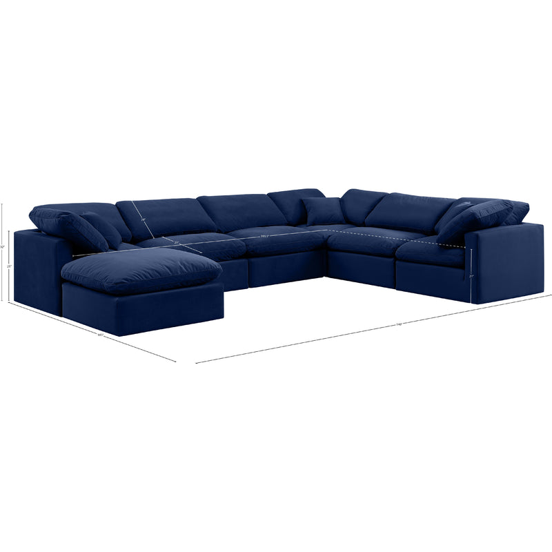 Meridian Indulge Navy Velvet Modular Sectional IMAGE 10