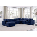Meridian Indulge Navy Velvet Modular Sectional IMAGE 2