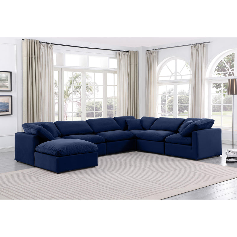 Meridian Indulge Navy Velvet Modular Sectional IMAGE 2