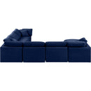 Meridian Indulge Navy Velvet Modular Sectional IMAGE 3