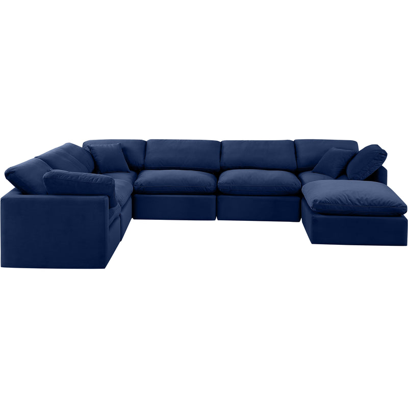 Meridian Indulge Navy Velvet Modular Sectional IMAGE 4