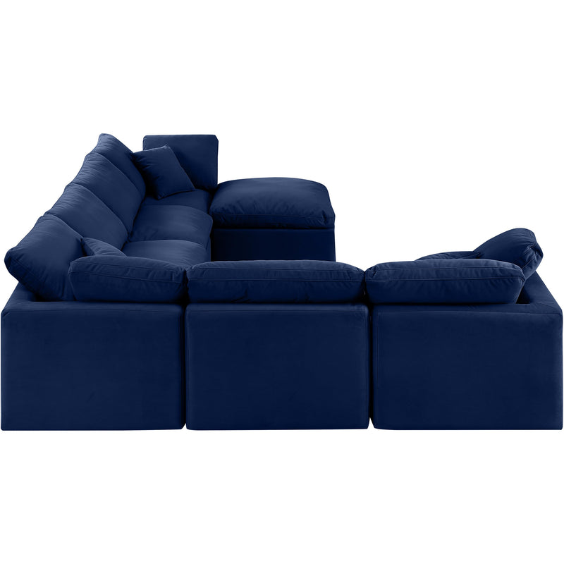 Meridian Indulge Navy Velvet Modular Sectional IMAGE 5