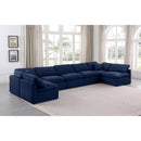 Meridian Indulge Navy Velvet Modular Sectional IMAGE 2