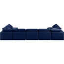 Meridian Indulge Navy Velvet Modular Sectional IMAGE 3