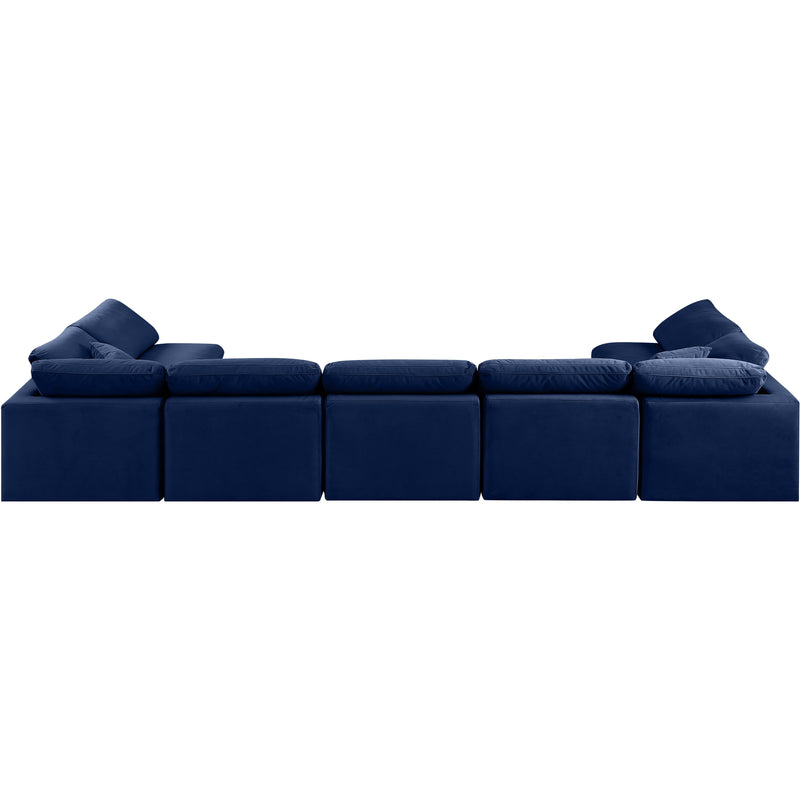 Meridian Indulge Navy Velvet Modular Sectional IMAGE 3