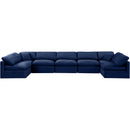 Meridian Indulge Navy Velvet Modular Sectional IMAGE 4