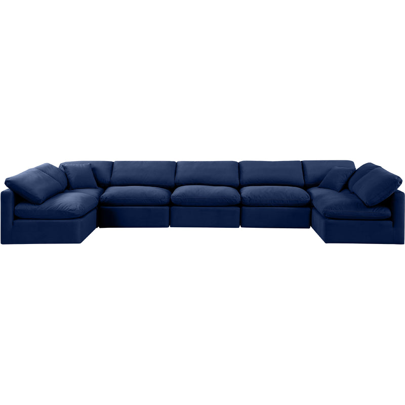 Meridian Indulge Navy Velvet Modular Sectional IMAGE 4