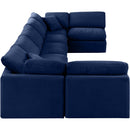 Meridian Indulge Navy Velvet Modular Sectional IMAGE 5