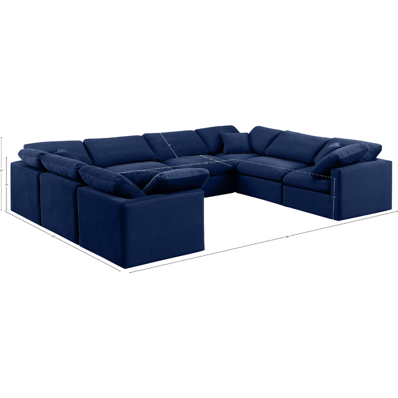 Meridian Indulge Navy Velvet Modular Sectional IMAGE 10