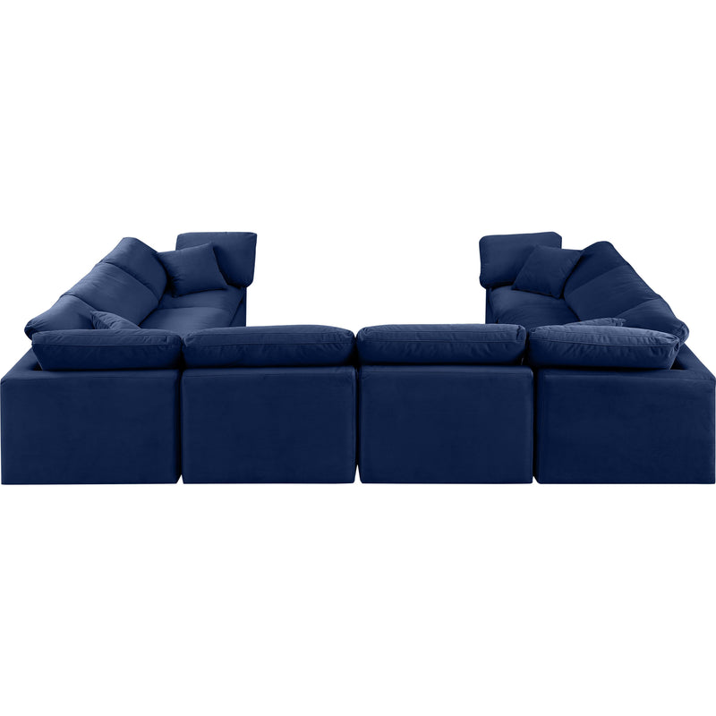 Meridian Indulge Navy Velvet Modular Sectional IMAGE 3