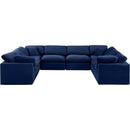 Meridian Indulge Navy Velvet Modular Sectional IMAGE 4