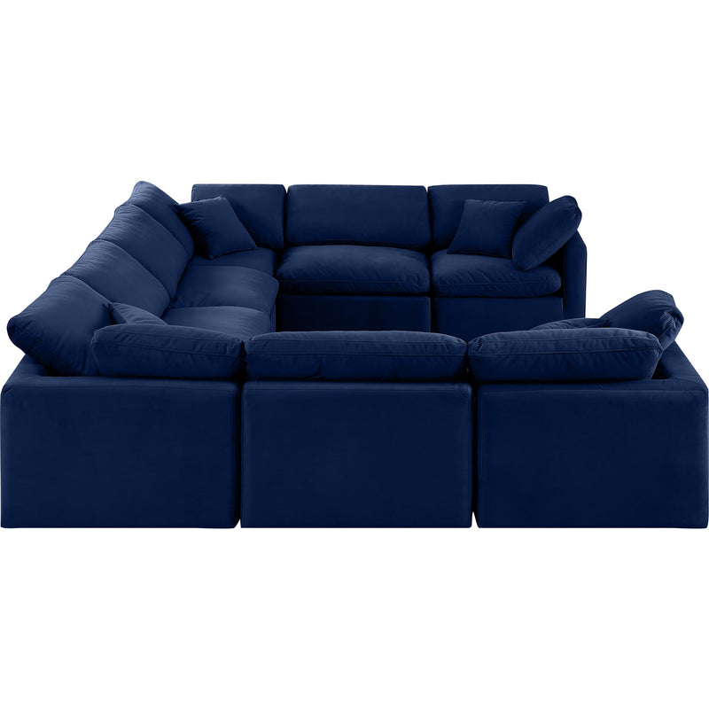 Meridian Indulge Navy Velvet Modular Sectional IMAGE 5