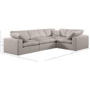 Meridian Comfy Beige Linen Textured Fabric Modular Sectional IMAGE 11